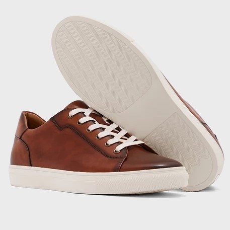 Brown Leather sneaker for men in UAE